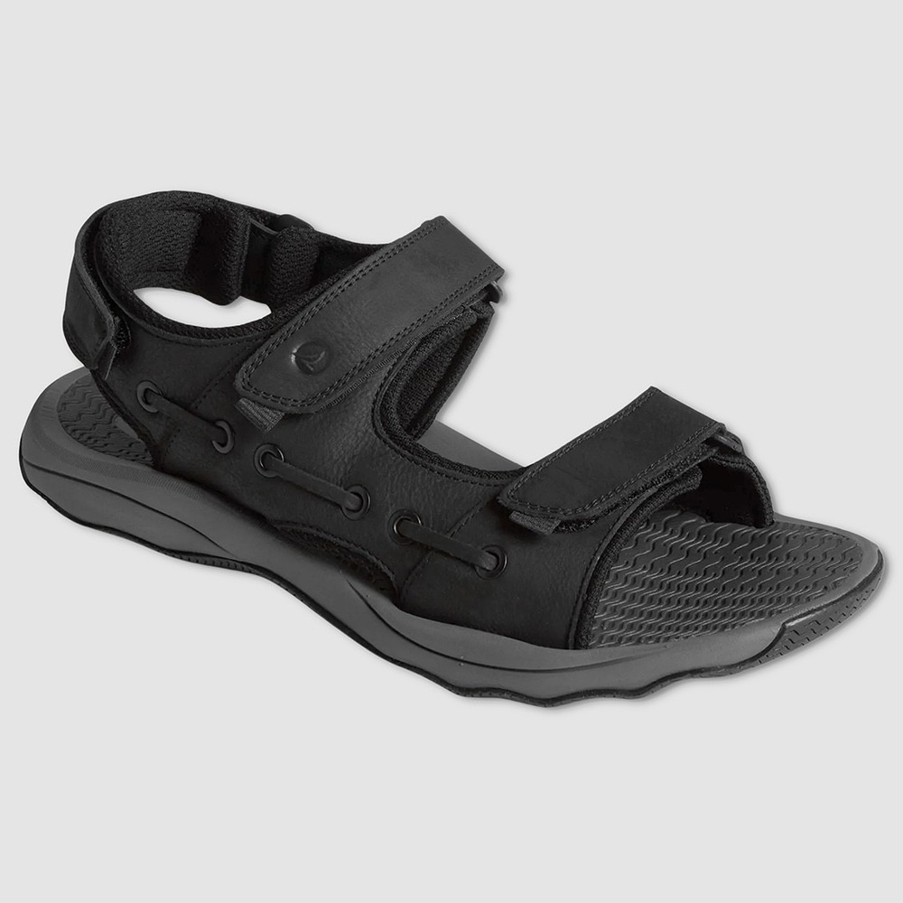Sperry Rivington Leather Sandals - NWT Mens Size 13 Black / Grey - #49757-OFCL